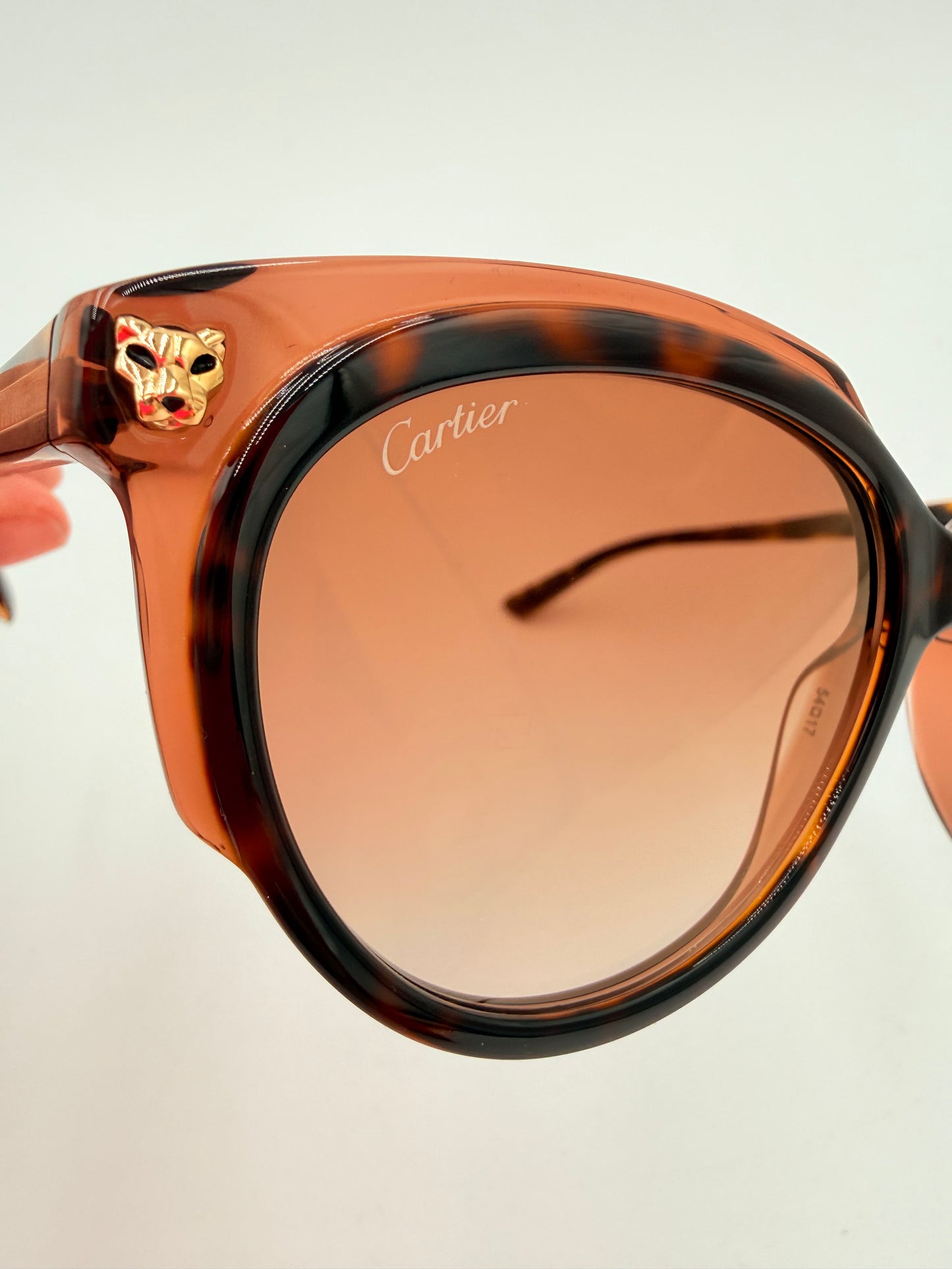 Sunglasses Luxury Designer By Cartier In Tortoise Shell Print