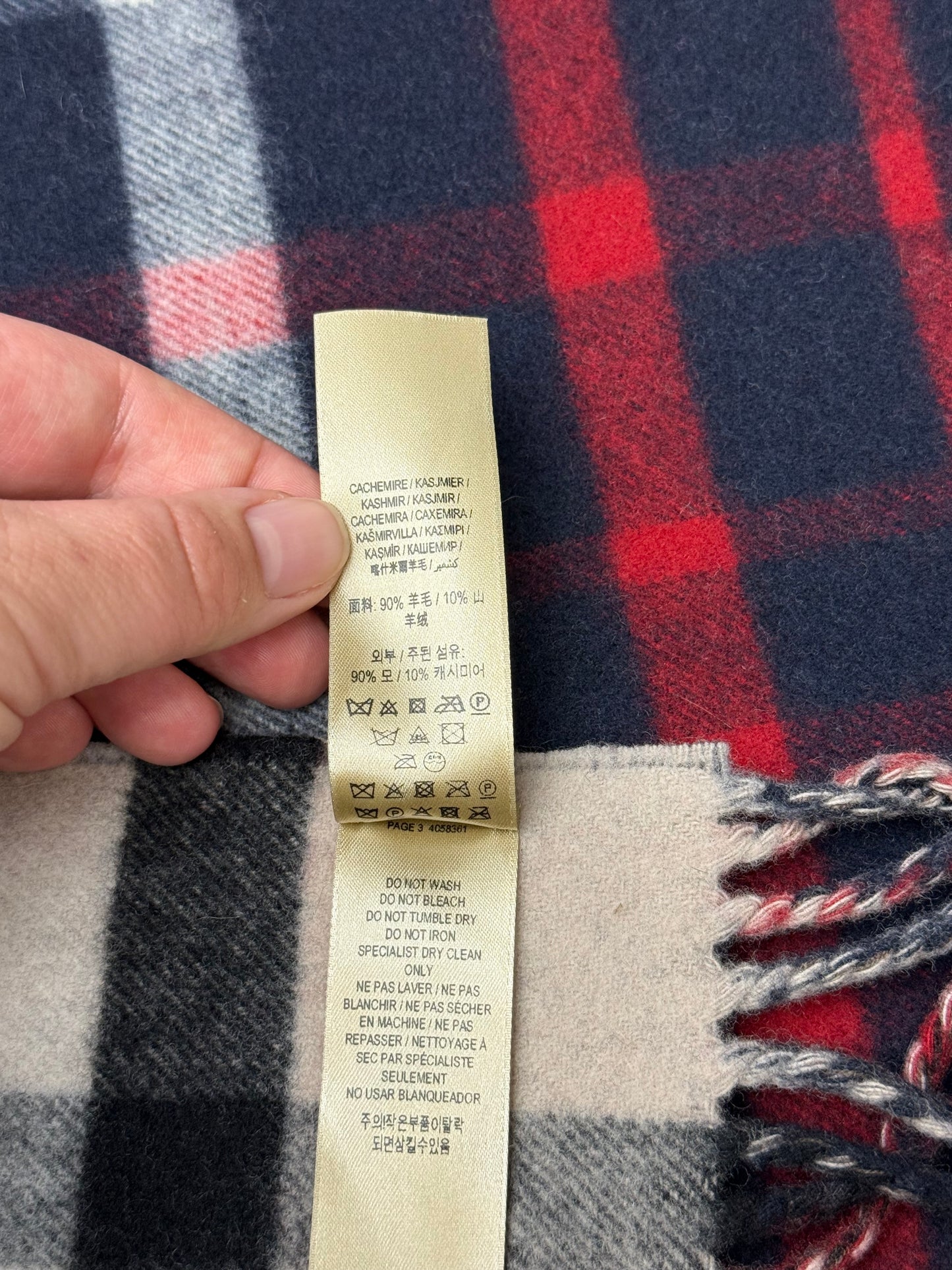 Scarf Luxury Designer By Burberry In Blue & Red