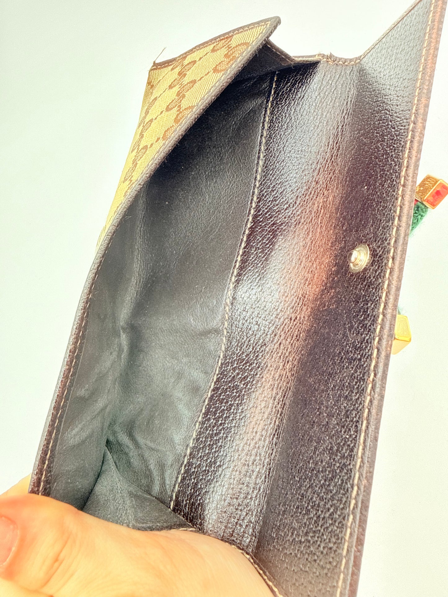 Wallet Luxury Designer By Gucci In Brown, Size:Large