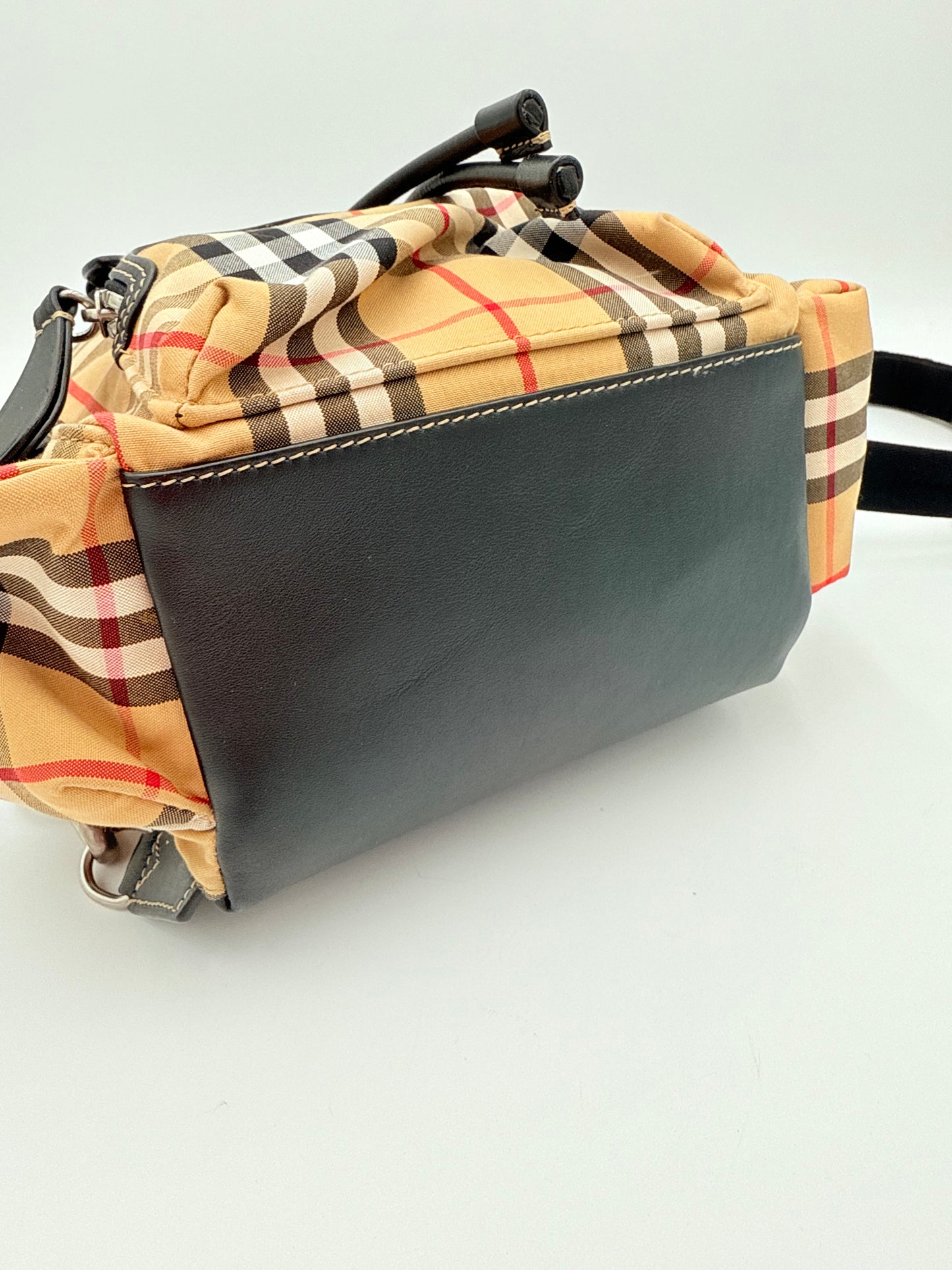 Backpack Luxury Designer By Burberry In Plaid Pattern, Size:Small