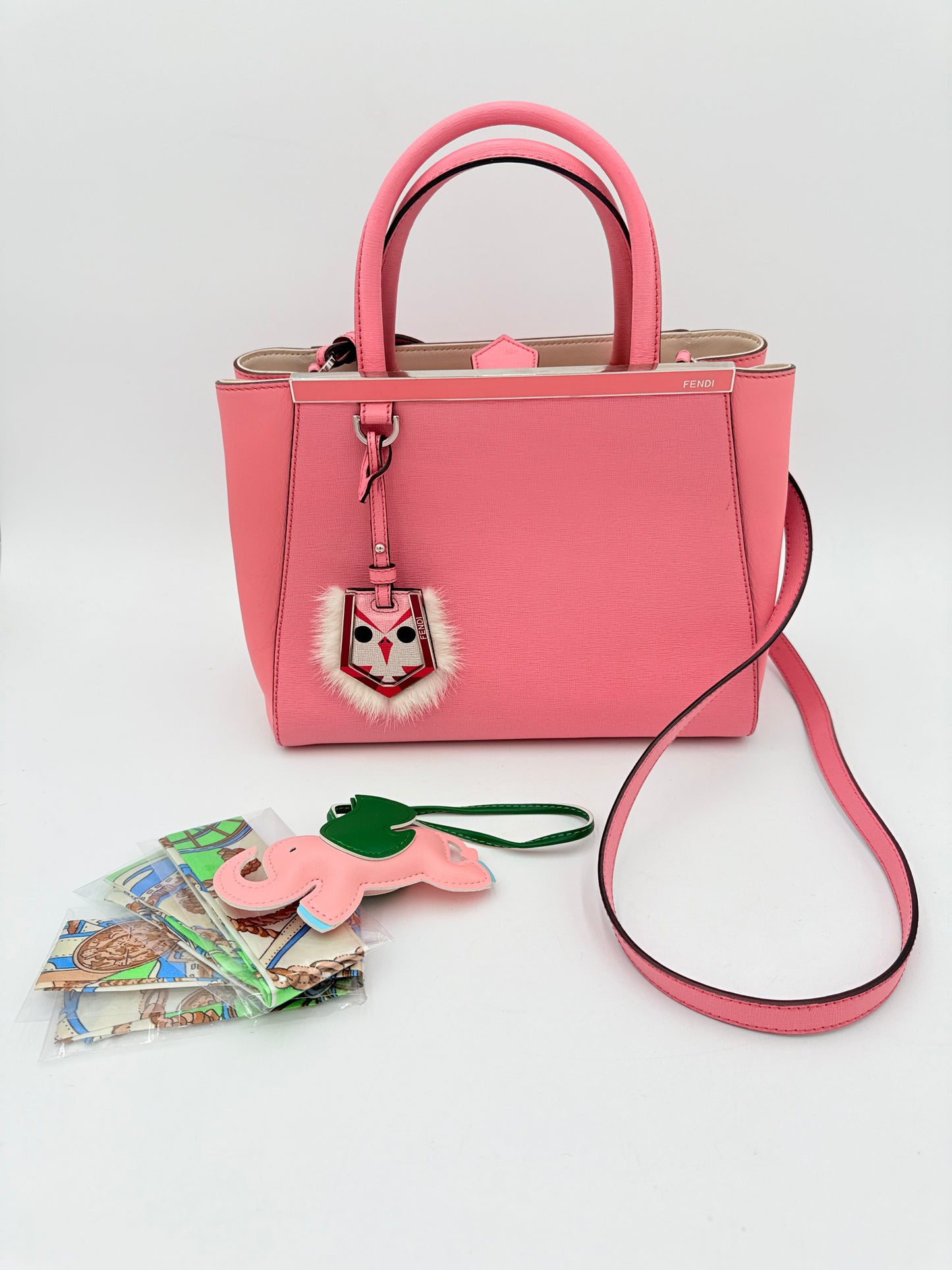 Handbag Luxury Designer By Fendi In Pink, Size:Medium
