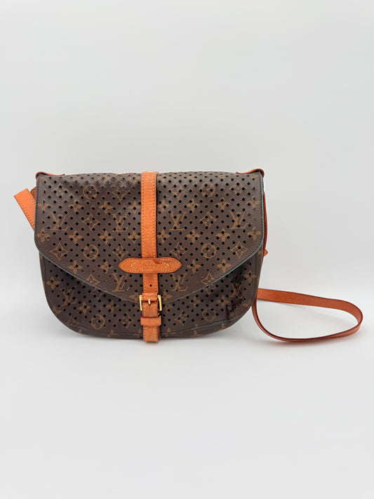 Crossbody Luxury Designer By Louis Vuitton In Blue & Brown, Size:Medium