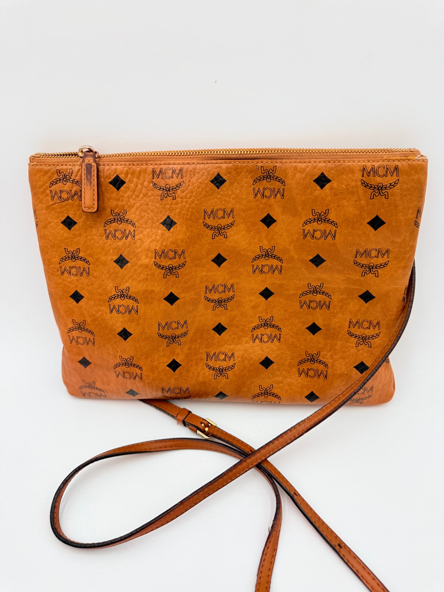 Crossbody Luxury Designer By Mcm In Tan, Size:Medium