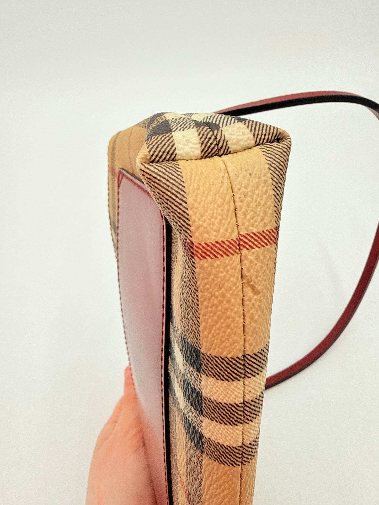 Handbag Luxury Designer By Burberry In Plaid Pattern, Size:Small