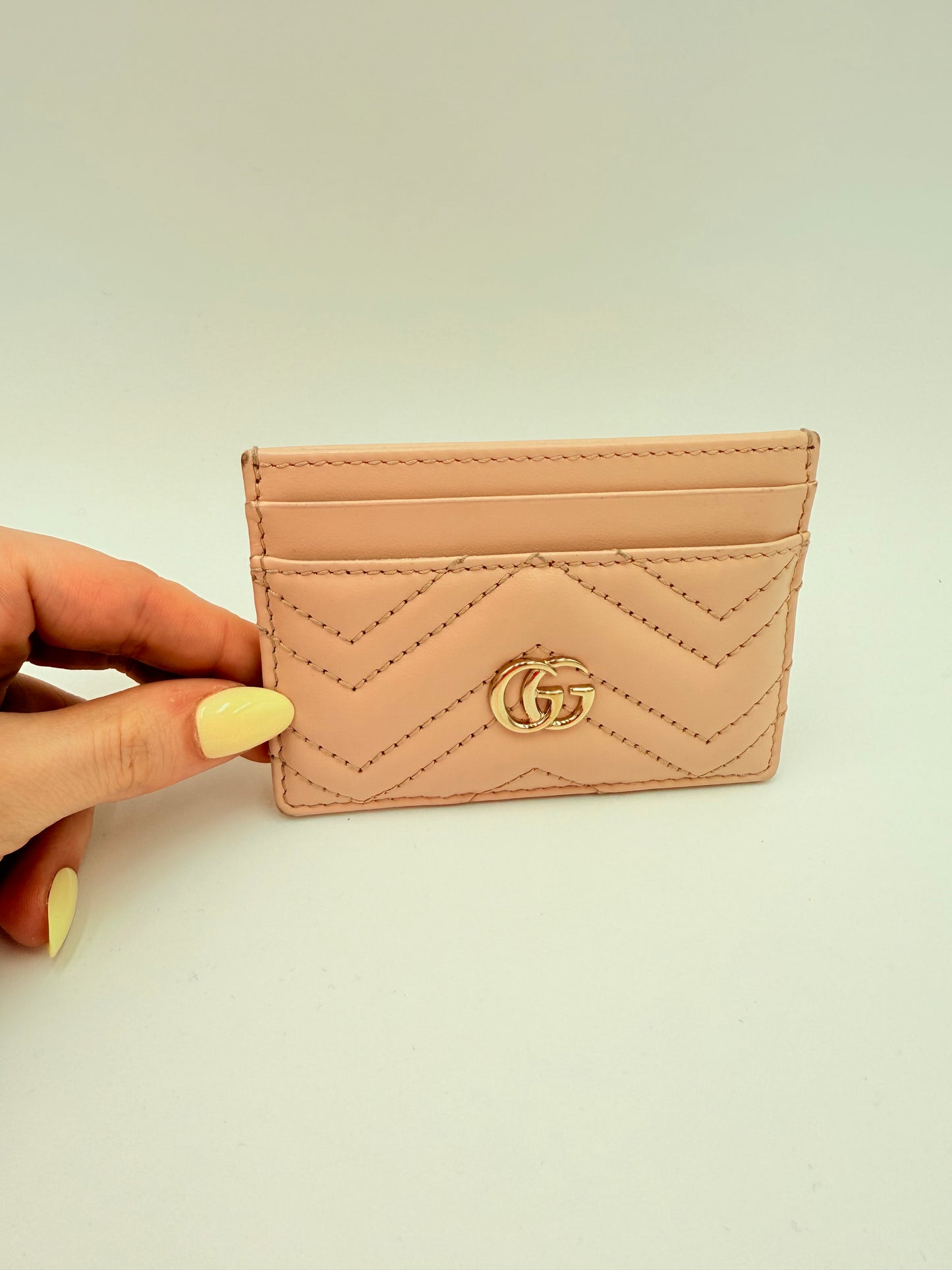 Id/Card Holder Luxury Designer By Gucci In Peach