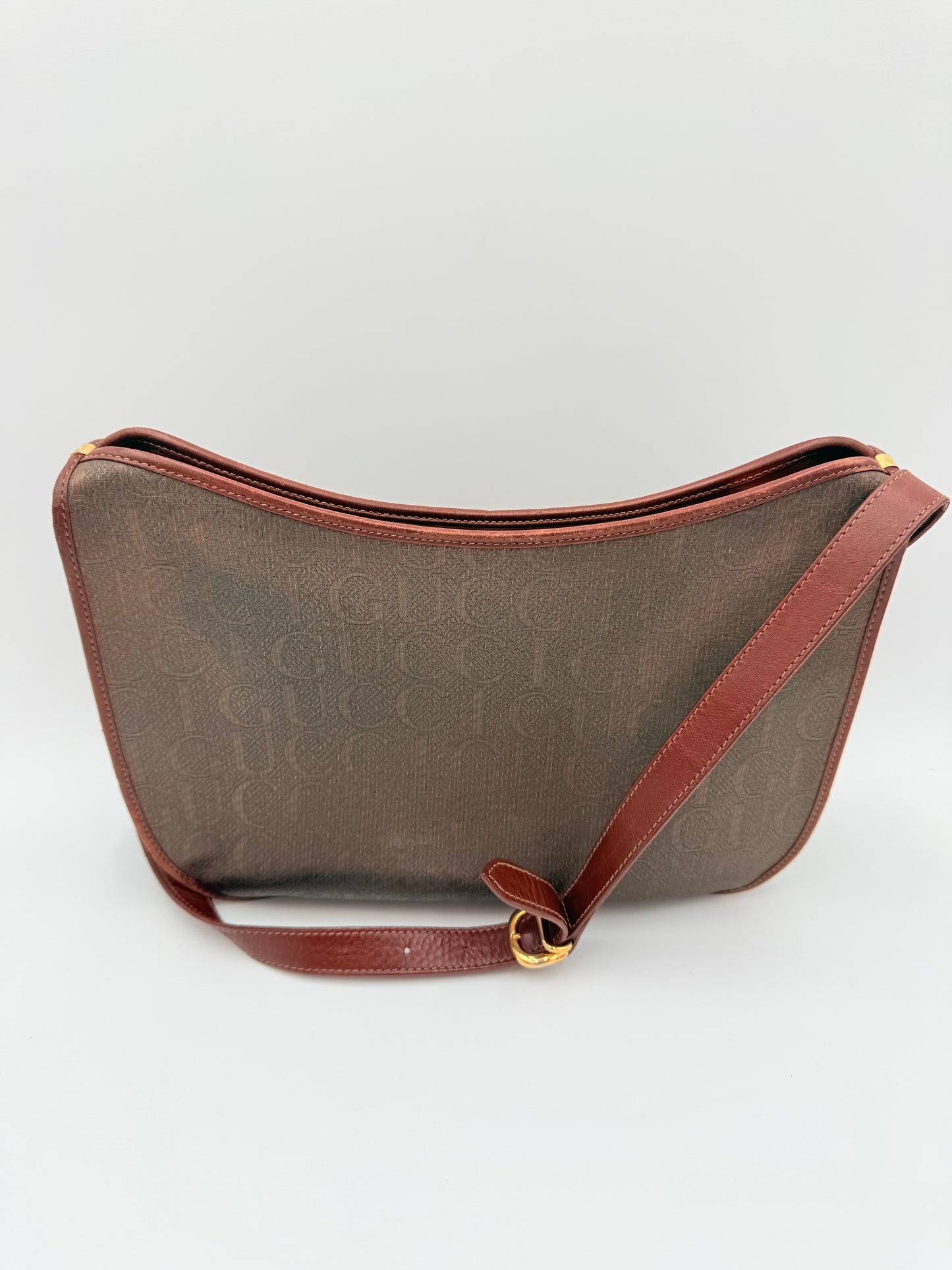 Crossbody Luxury Designer By Gucci In Brown & Green, Size:Medium