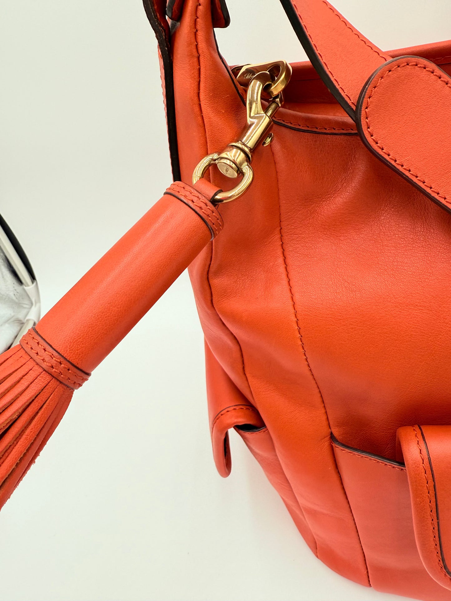 Handbag Luxury Designer By Chloe In Orange, Size:Large