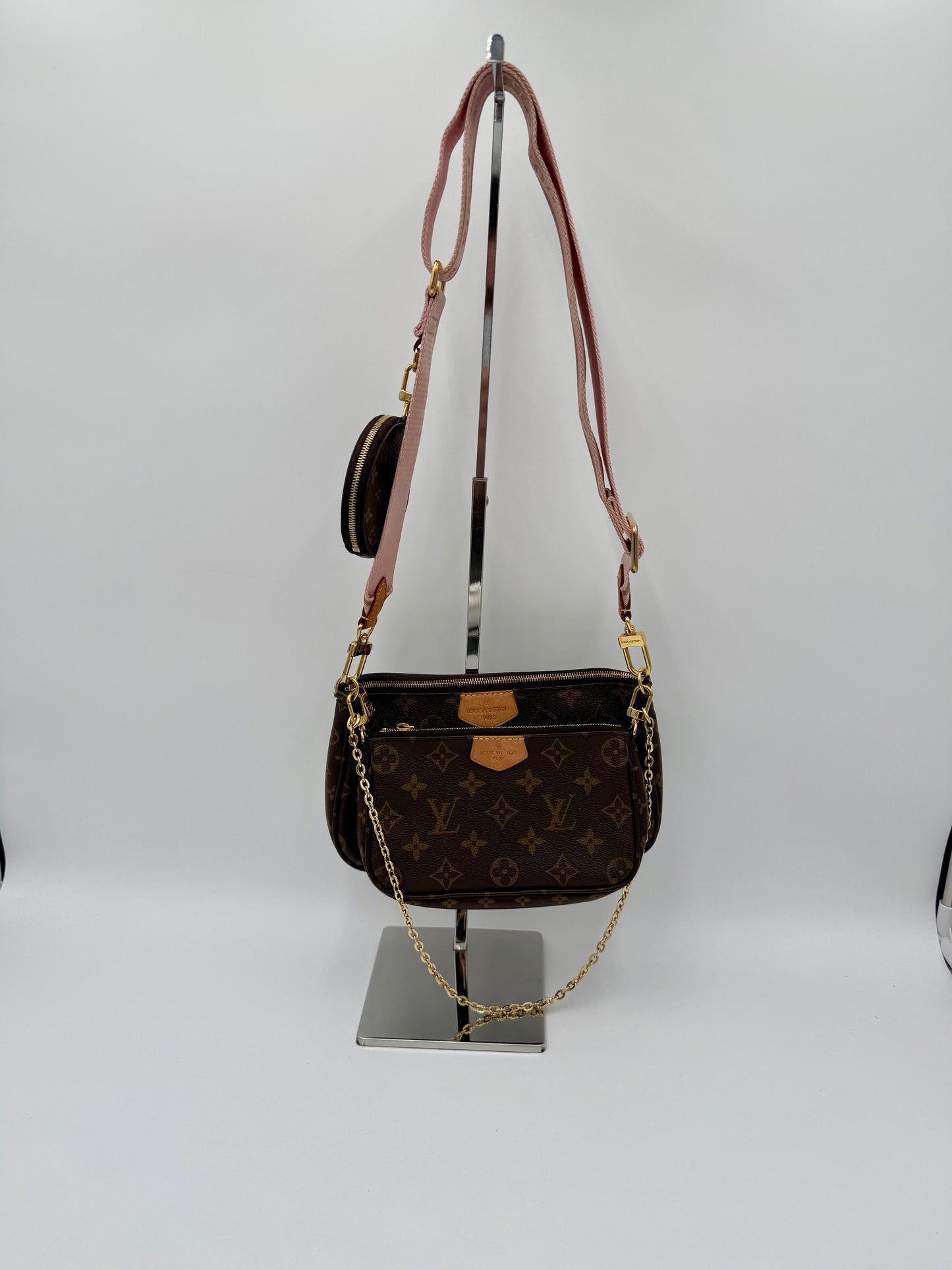 Crossbody Luxury Designer By Louis Vuitton In Brown & Pink, Size:Medium