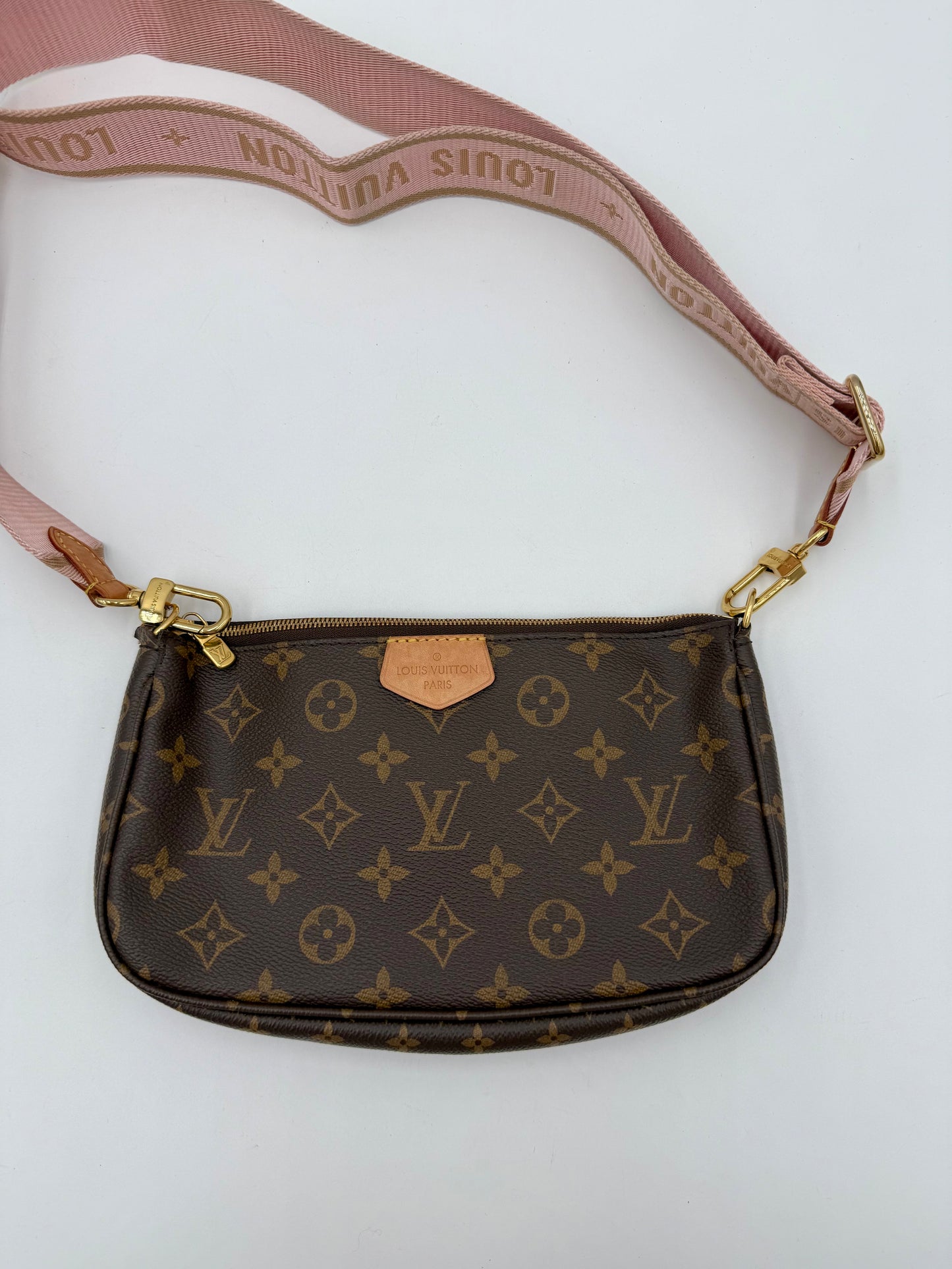 Crossbody Luxury Designer By Louis Vuitton In Brown & Pink, Size:Medium