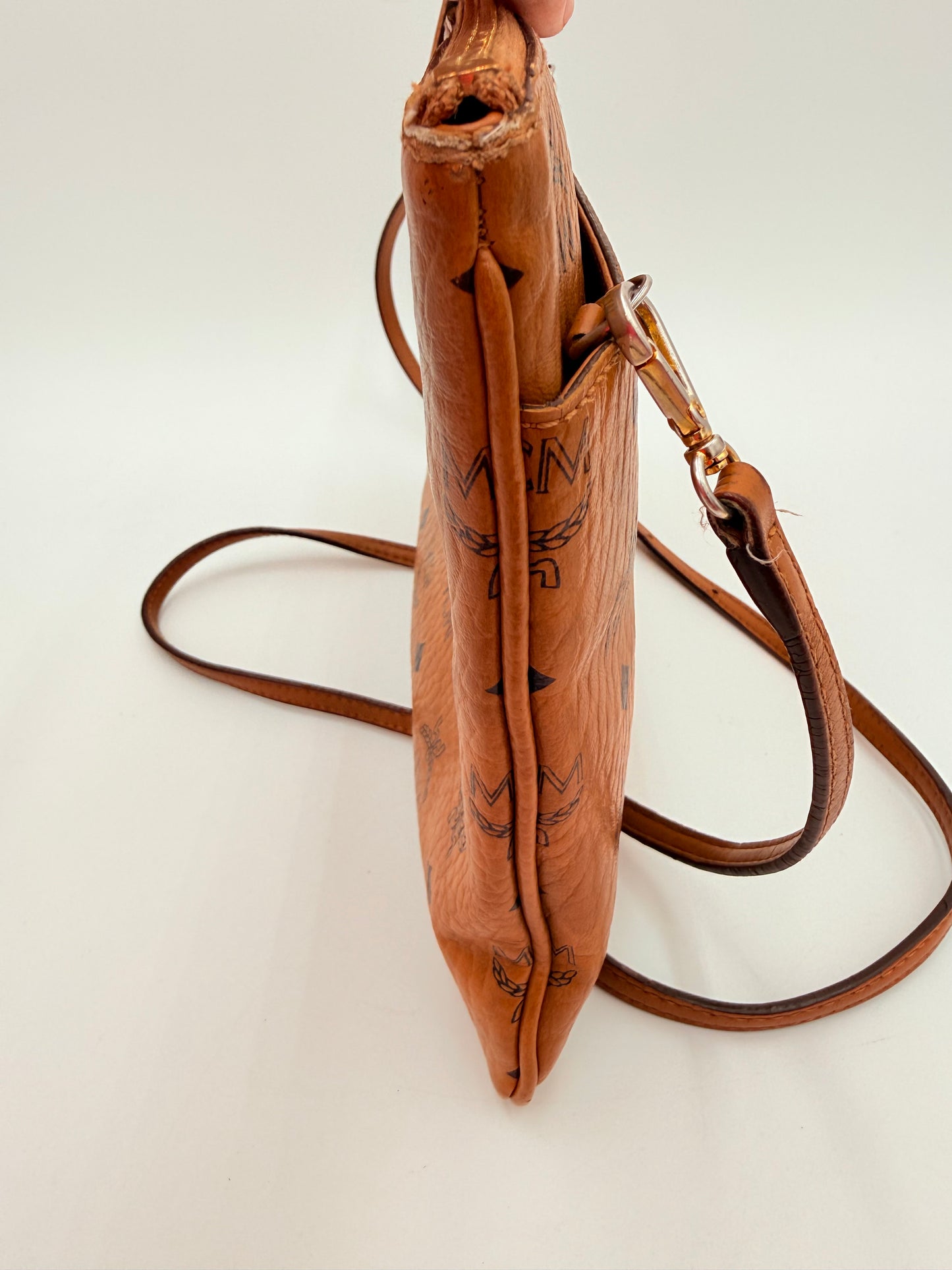 Crossbody Luxury Designer By Mcm In Tan, Size:Medium