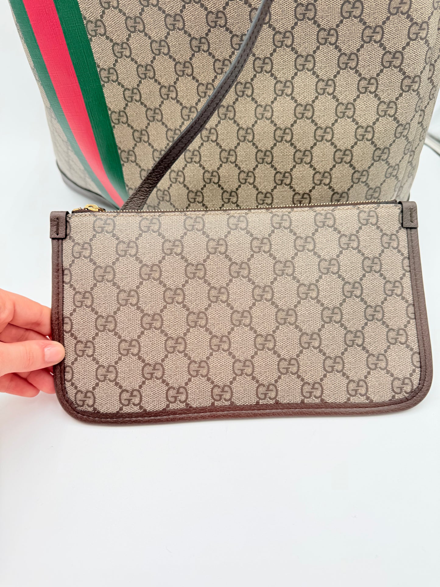 Handbag Luxury Designer By Gucci In Beige, Size:Large
