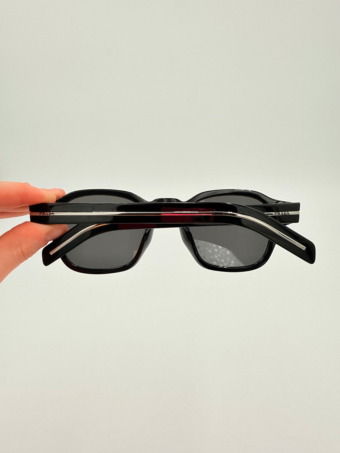 Sunglasses Luxury Designer By Prada In Black & Silver