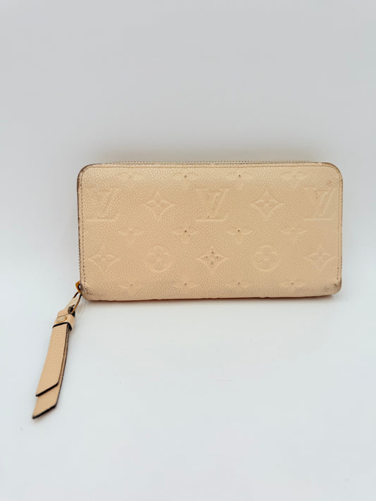 Wallet Luxury Designer By Louis Vuitton In Beige, Size:Small