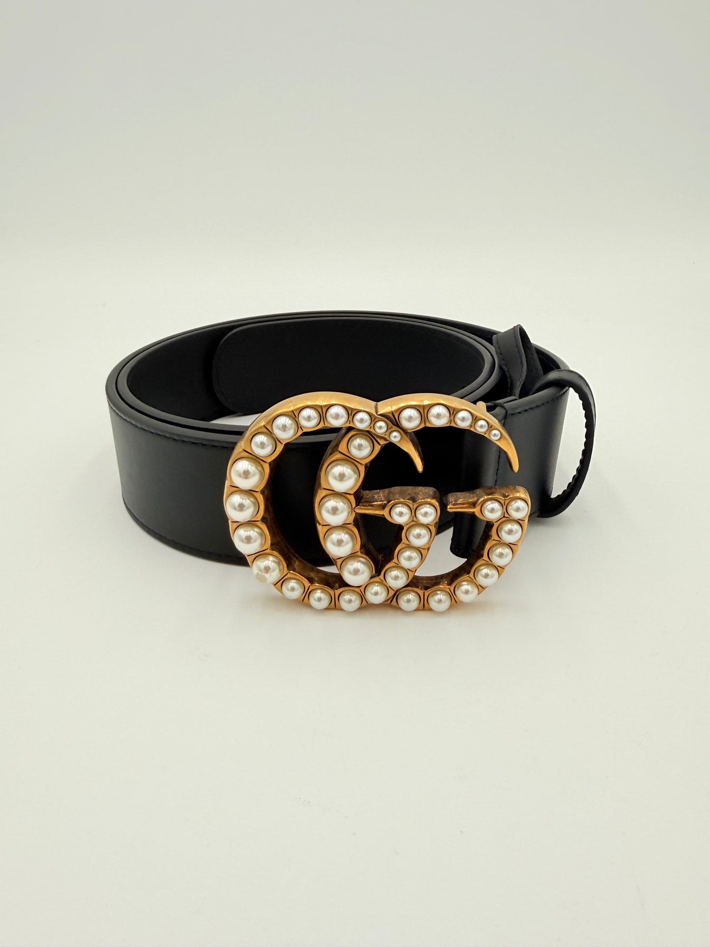 Belt Luxury Designer By Gucci In Black & Gold