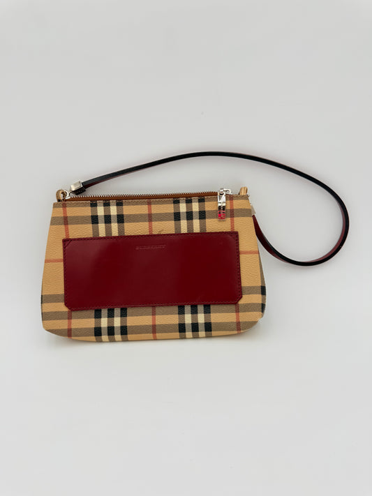 Handbag Luxury Designer By Burberry In Plaid Pattern, Size:Small