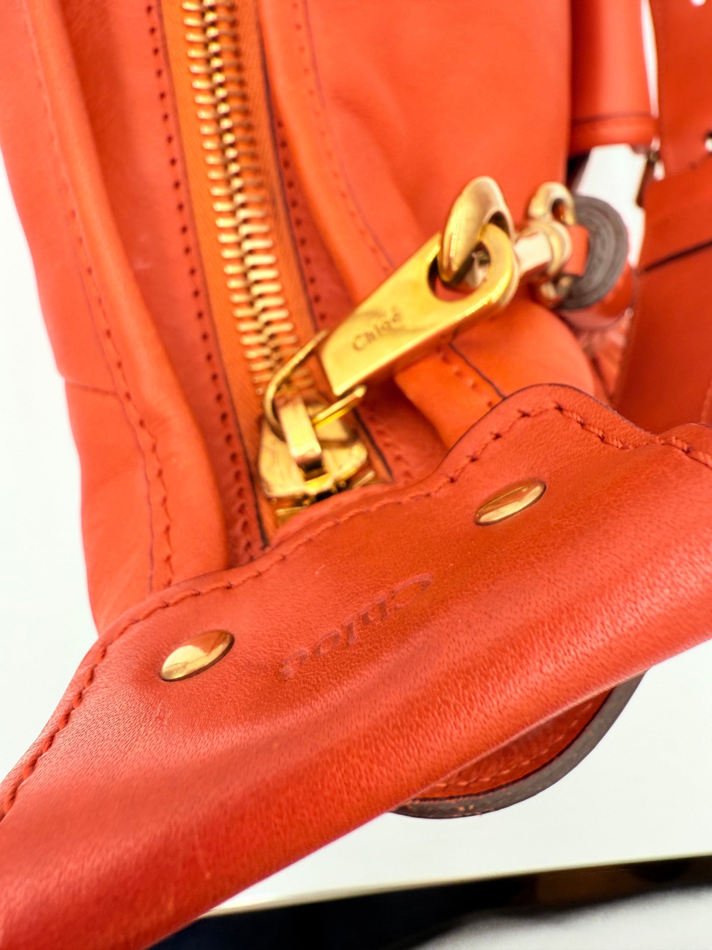 Handbag Luxury Designer By Chloe In Orange, Size:Large