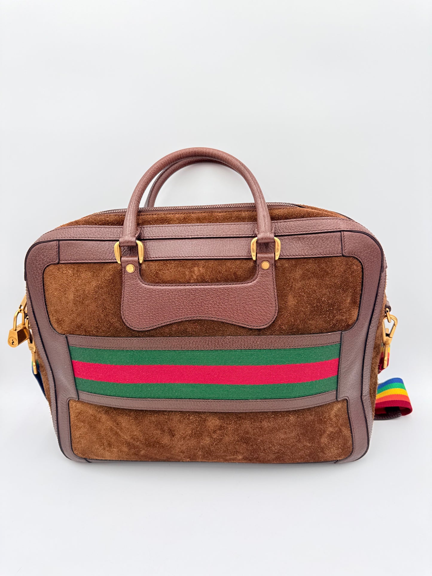 Laptop Bag Luxury Designer By Gucci In Brown, Size:Large