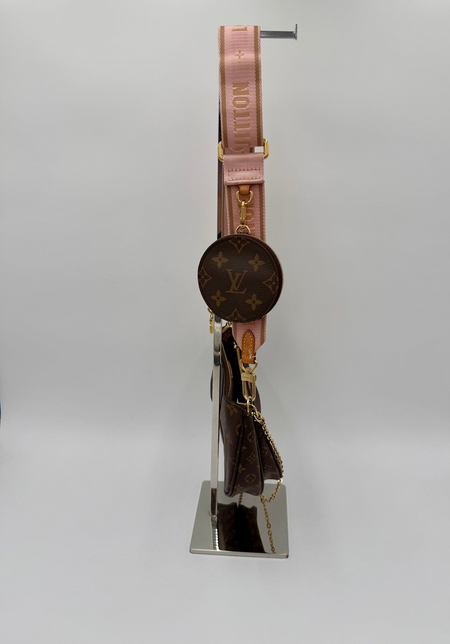 Crossbody Luxury Designer By Louis Vuitton In Brown & Pink, Size:Medium