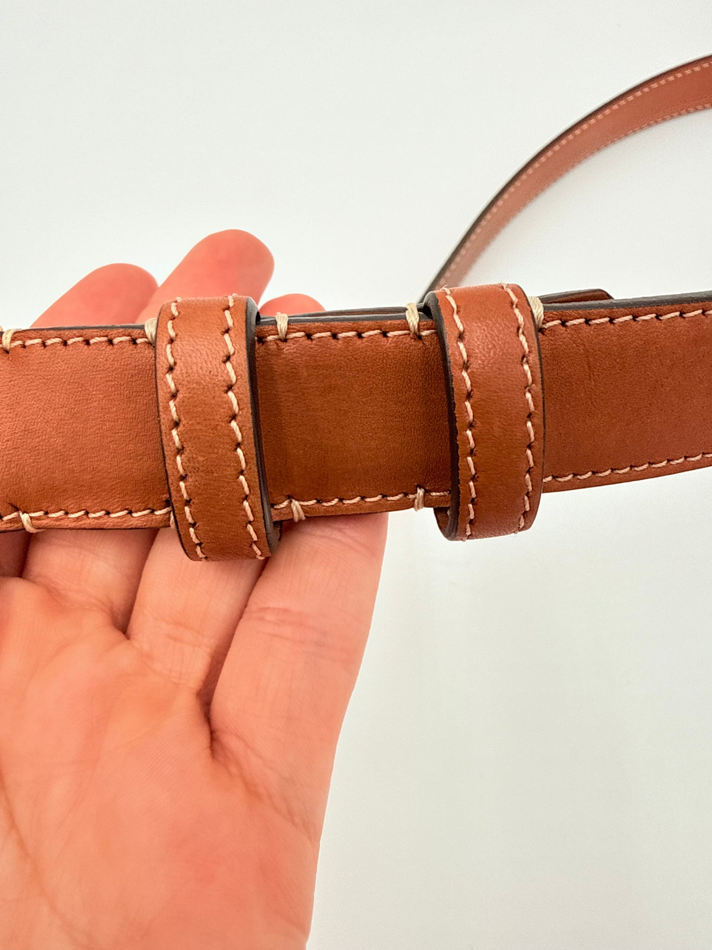 Belt Luxury Designer By Celine In Brown, Size: XS
