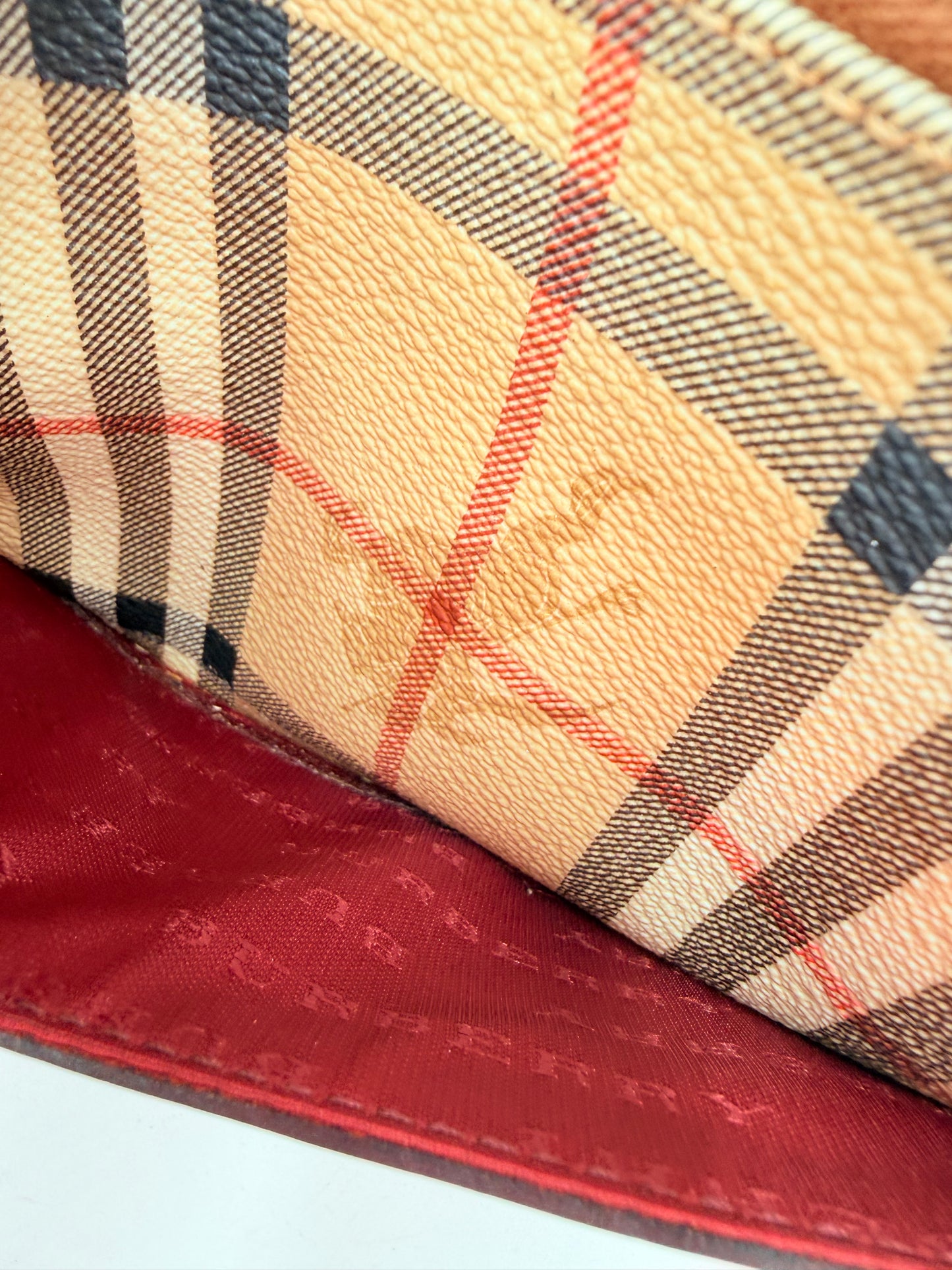 Handbag Luxury Designer By Burberry In Plaid Pattern, Size:Small