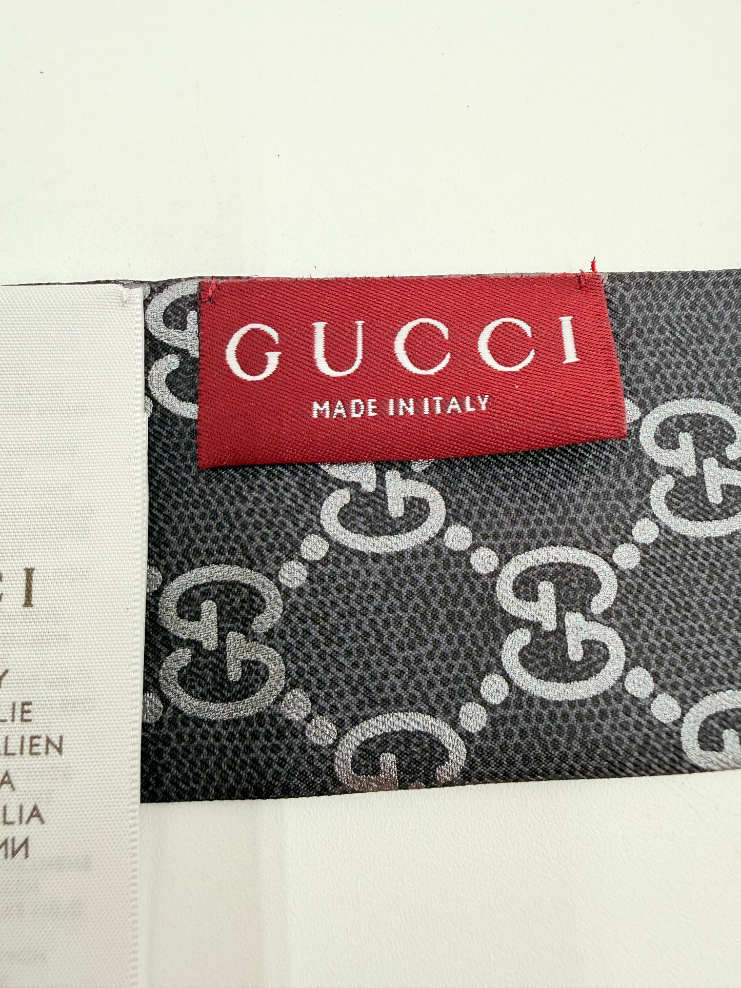 Scarf Luxury Designer By Gucci In Grey & Silver