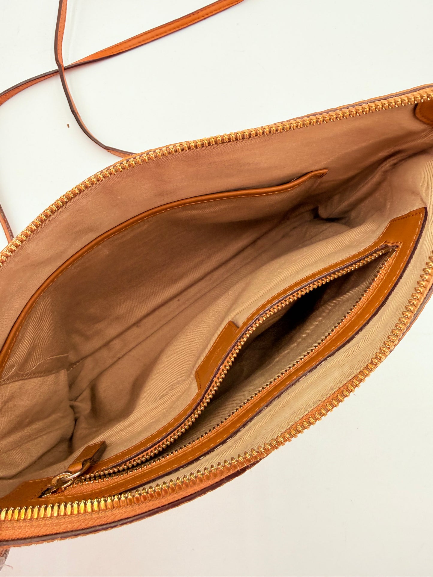 Crossbody Luxury Designer By Mcm In Tan, Size:Medium