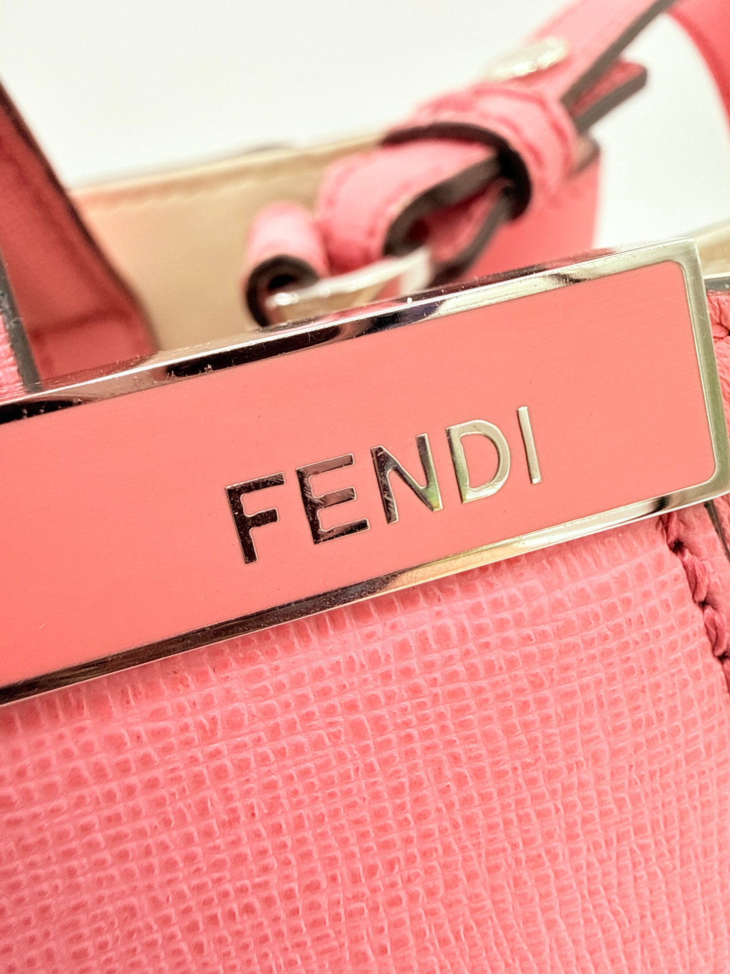 Handbag Luxury Designer By Fendi In Pink, Size:Medium