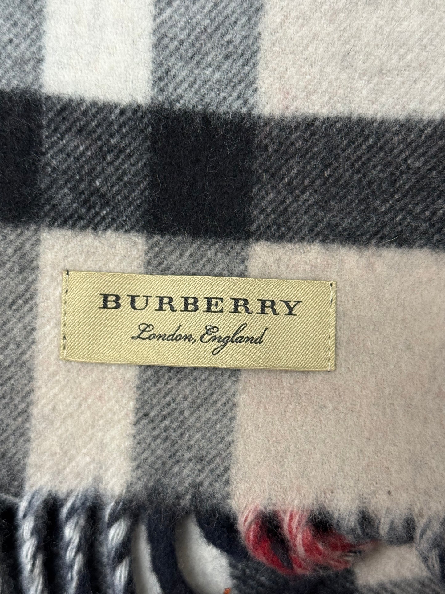 Scarf Luxury Designer By Burberry In Blue & Red