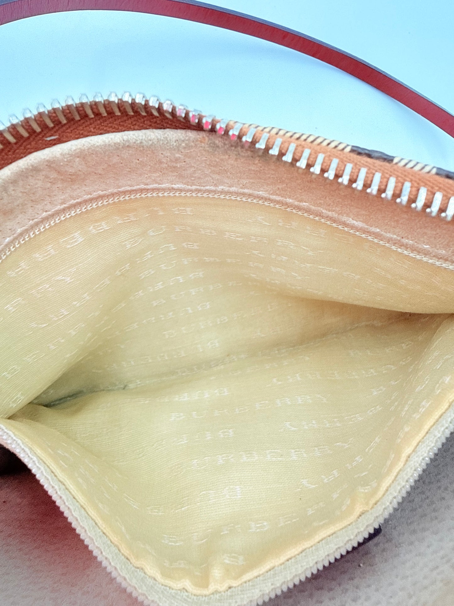 Handbag Luxury Designer By Burberry In Plaid Pattern, Size:Small