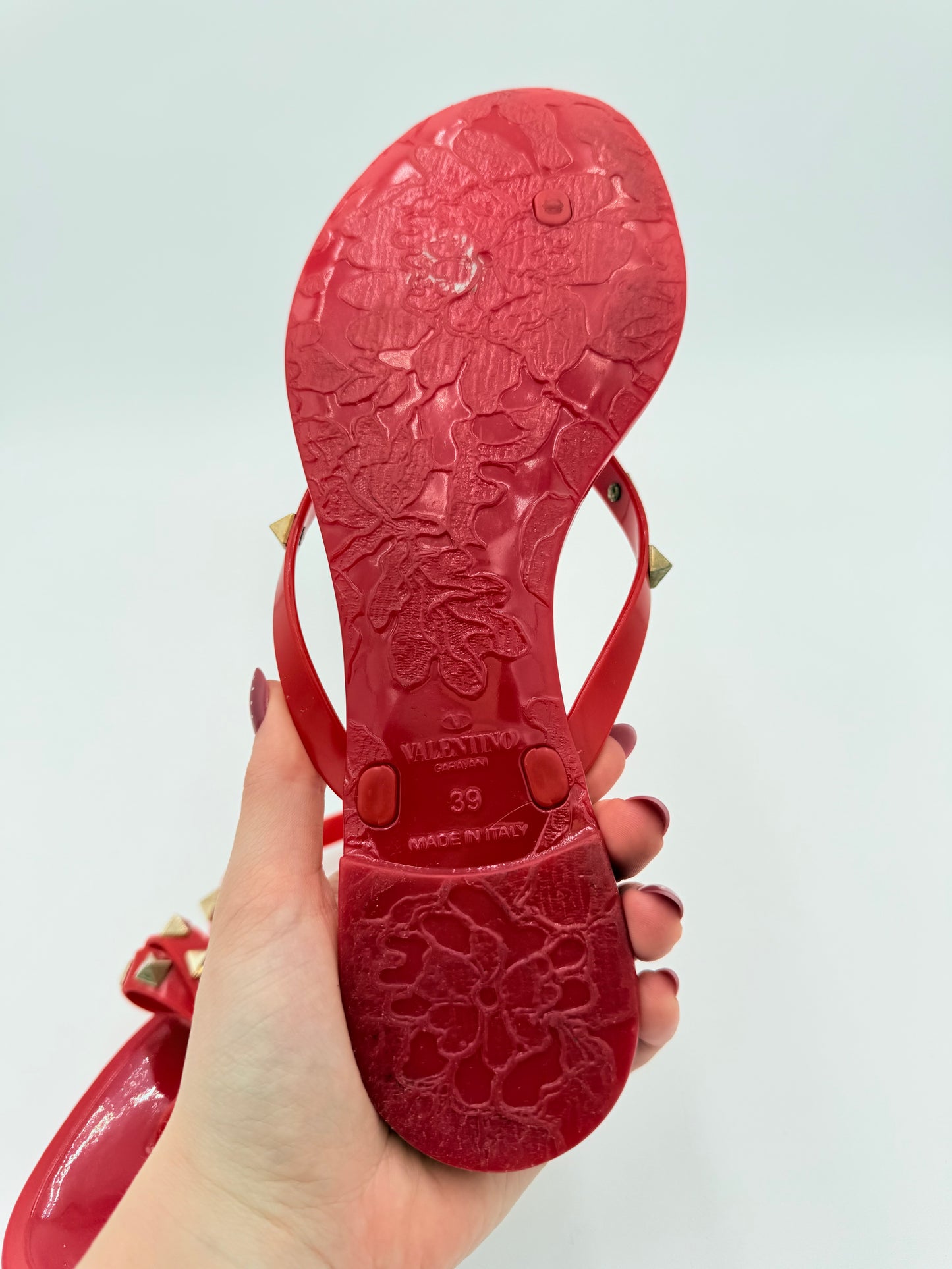 Sandals Luxury Designer By Valentino-Garavani In Red, Size:8.5