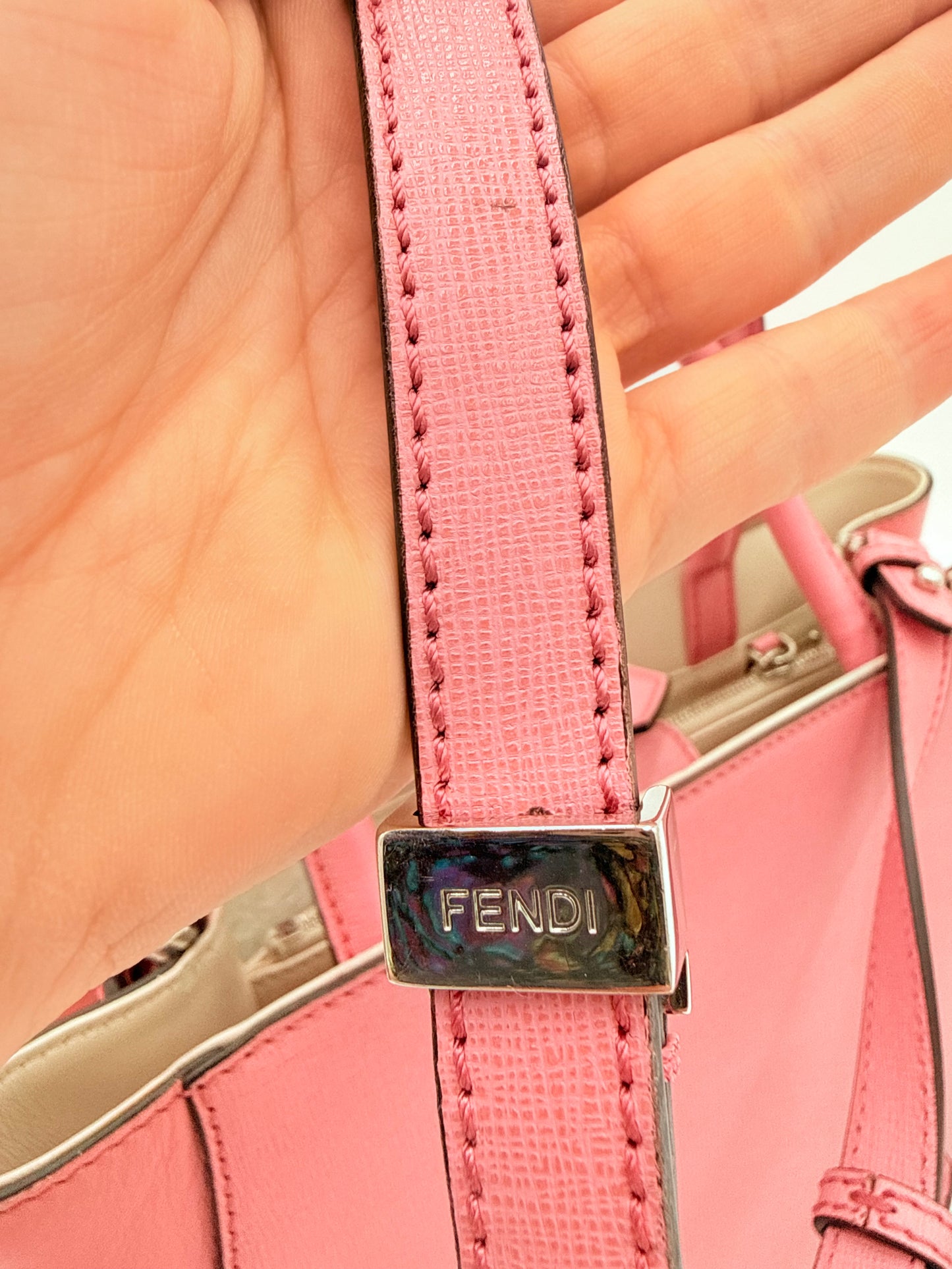 Handbag Luxury Designer By Fendi In Pink, Size:Medium