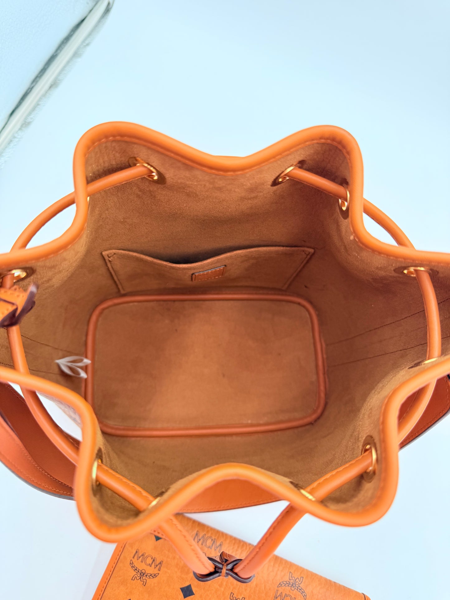 Handbag Luxury Designer By Mcm In Brown, Size:Medium