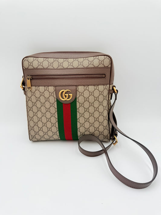 Crossbody Luxury Designer By Gucci In Tan, Size:Large