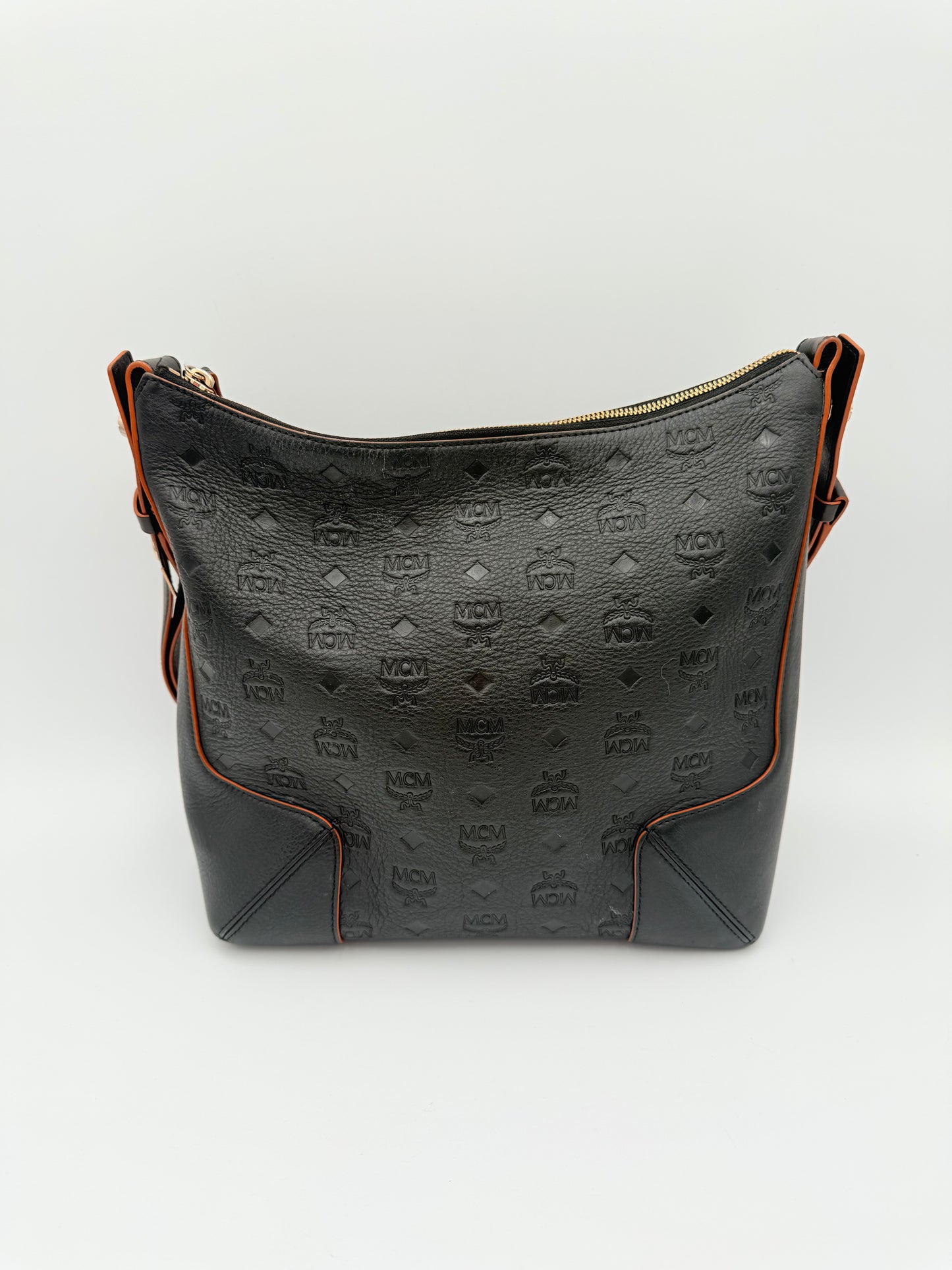 Handbag Luxury Designer By Mcm In Black, Size:Medium