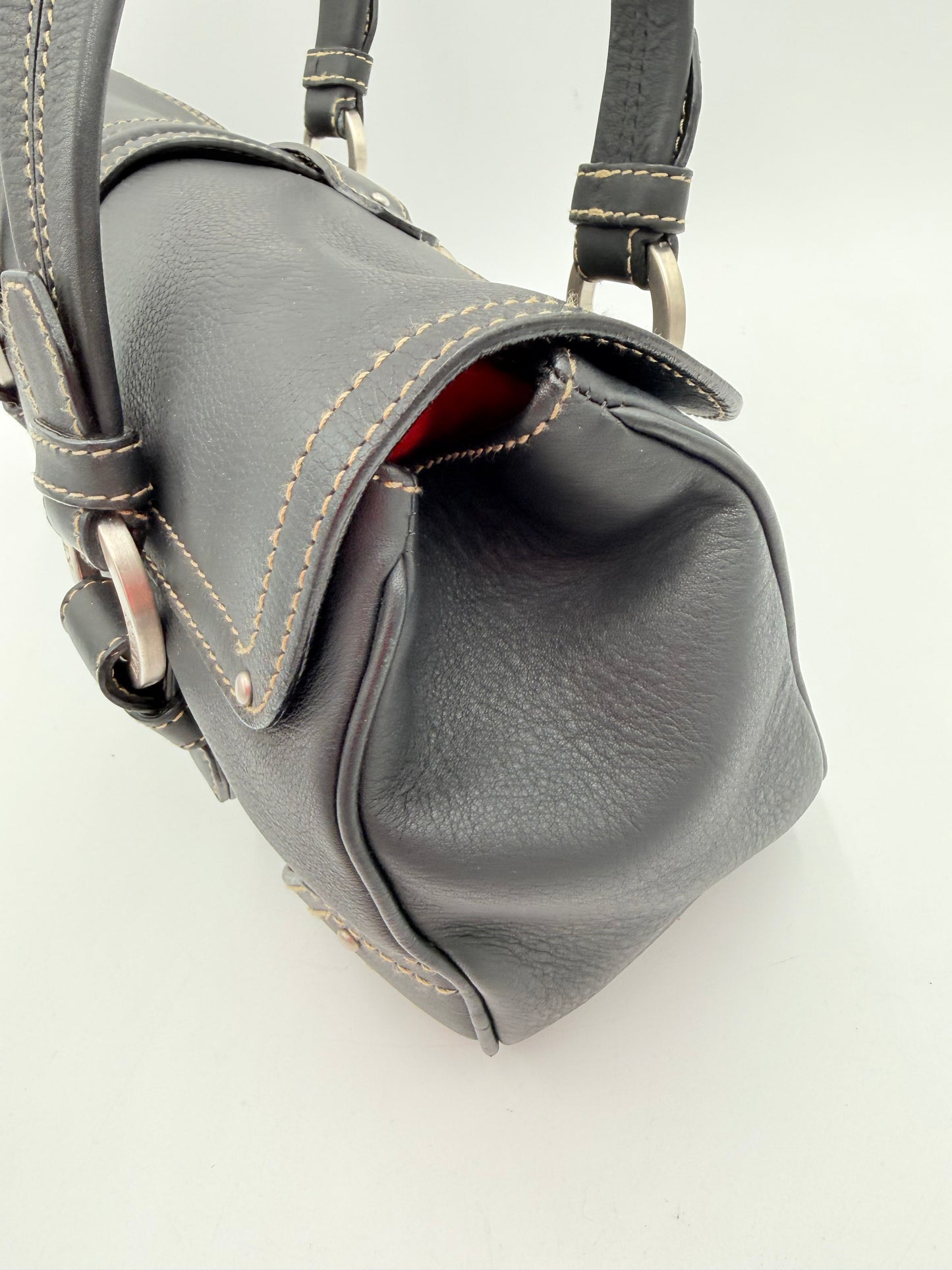 Handbag Leather By Bally, Size: Large