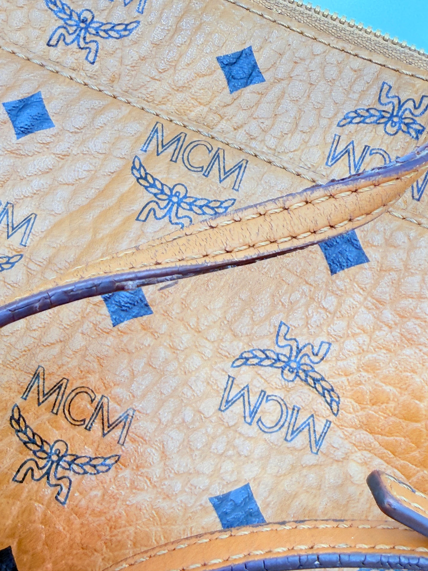 Crossbody Luxury Designer By Mcm In Tan, Size:Medium