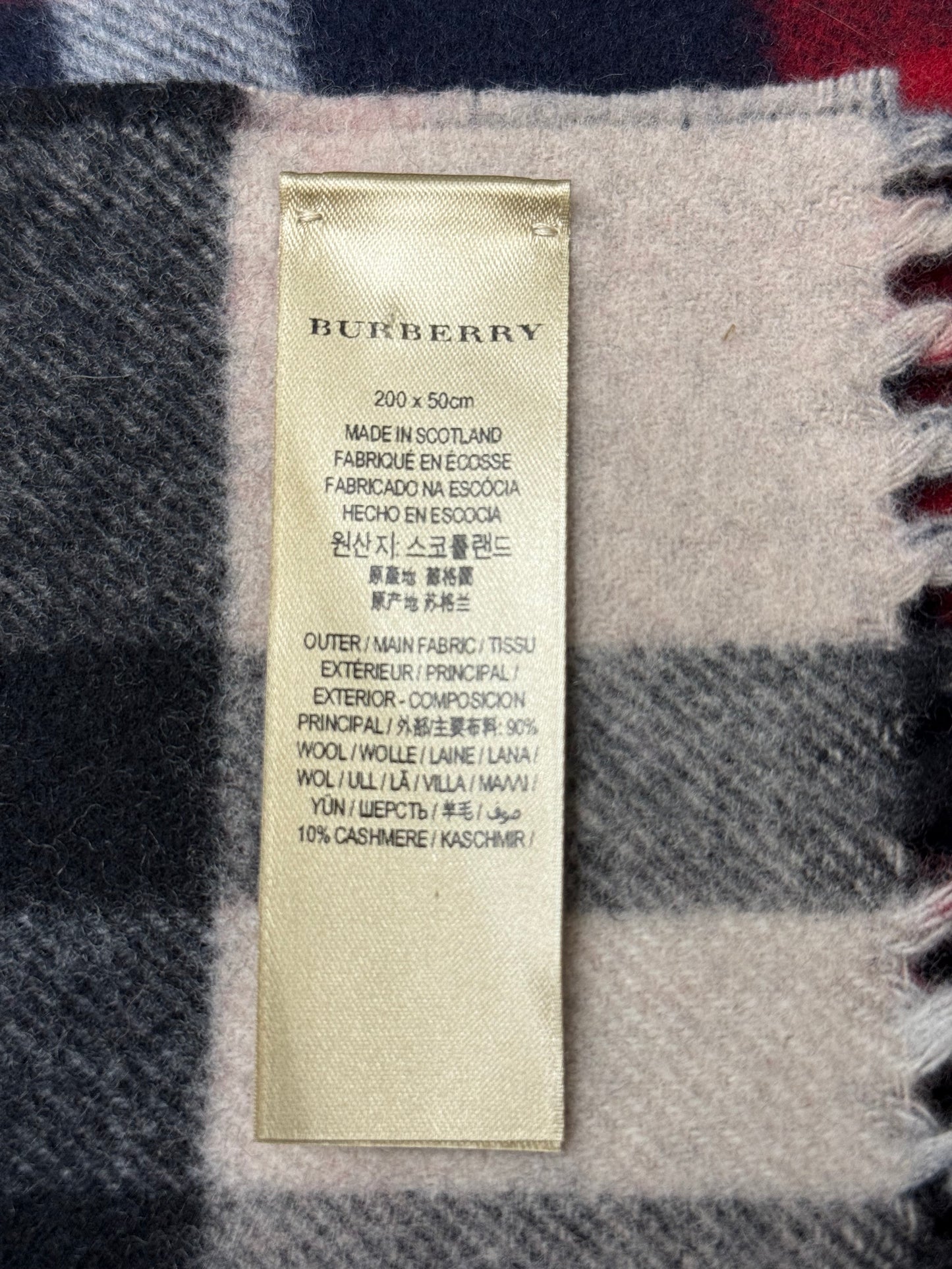 Scarf Luxury Designer By Burberry In Blue & Red