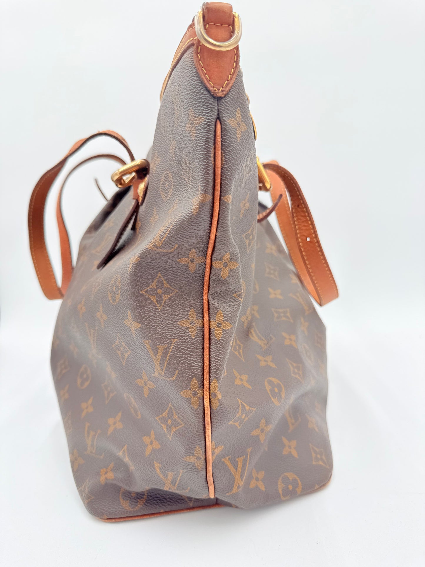 Tote Luxury Designer By Louis Vuitton In Brown & Tan, Size:Medium