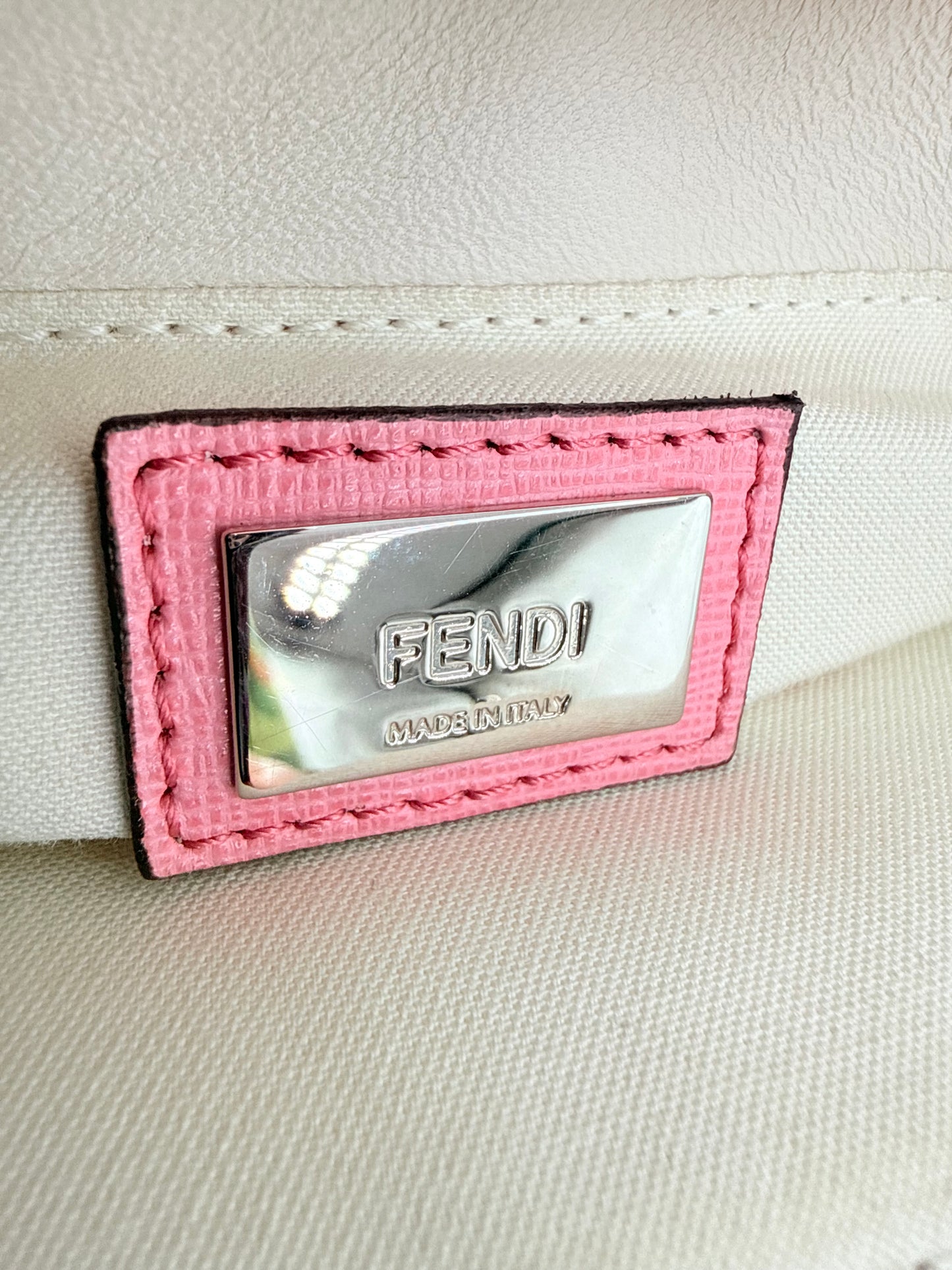 Handbag Luxury Designer By Fendi In Pink, Size:Medium