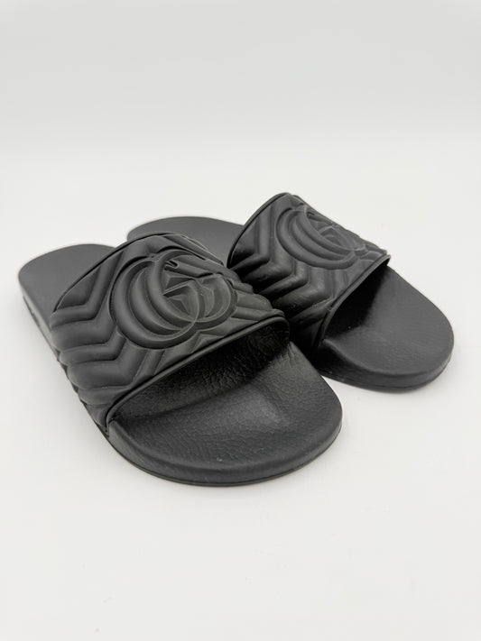 Sandals Luxury Designer By Gucci In Black, Size:8.5