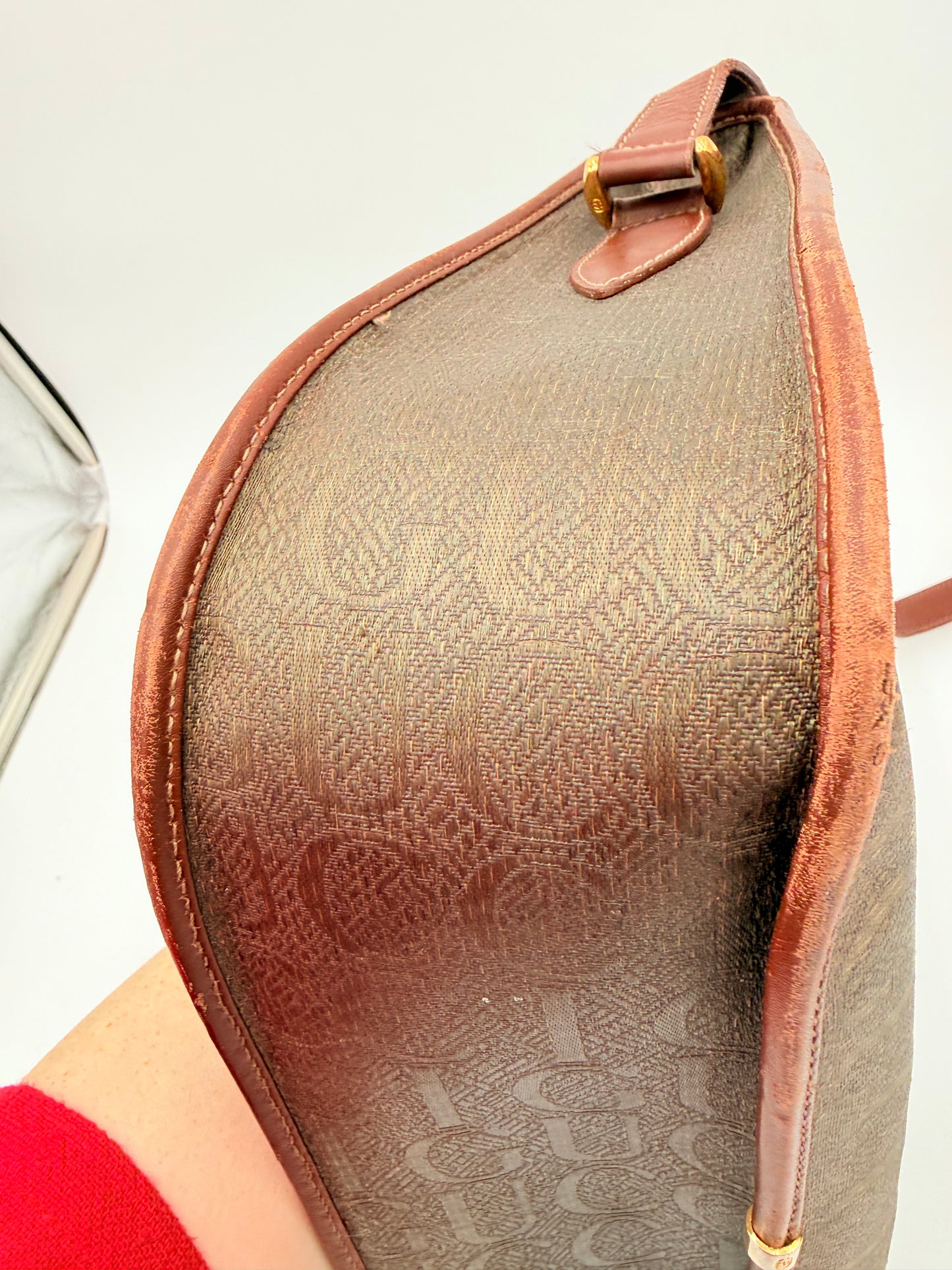 Crossbody Luxury Designer By Gucci In Brown & Green, Size:Medium