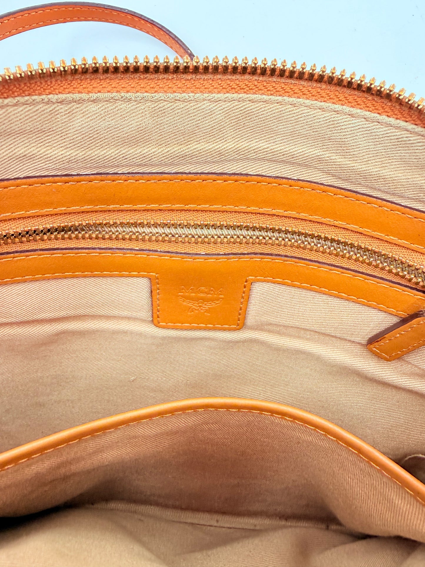 Crossbody Luxury Designer By Mcm In Tan, Size:Medium