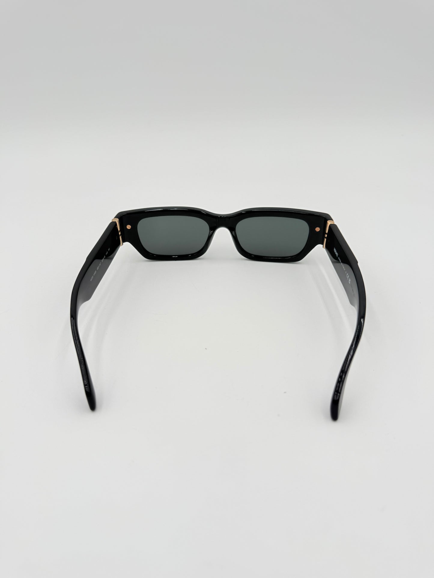 Sunglasses Luxury Designer By Versace In Black & Gold, Size: