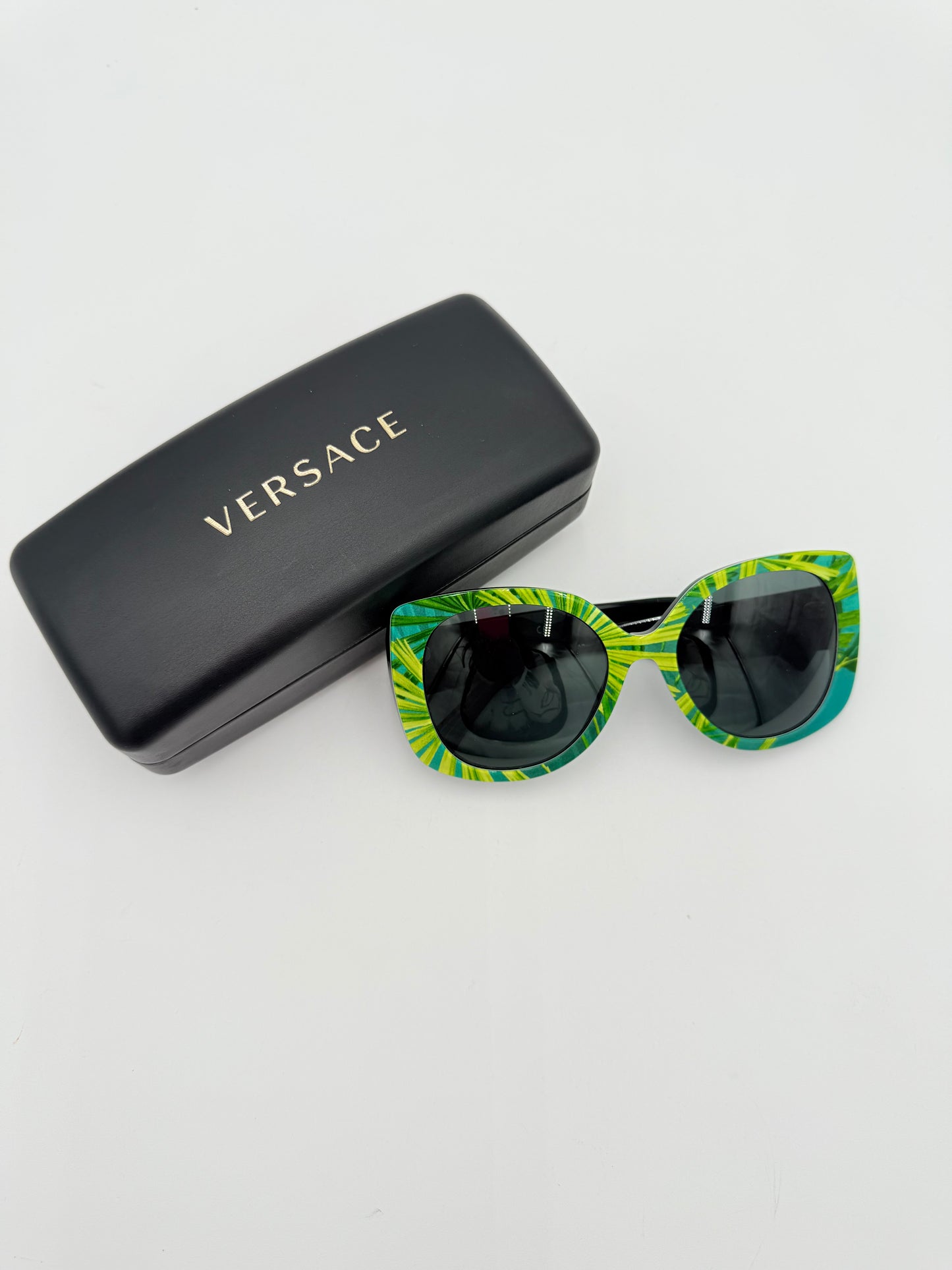 Sunglasses Luxury Designer By Versace In Green & Yellow