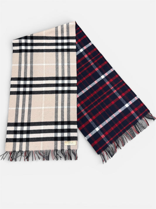 Scarf Luxury Designer By Burberry In Blue & Red