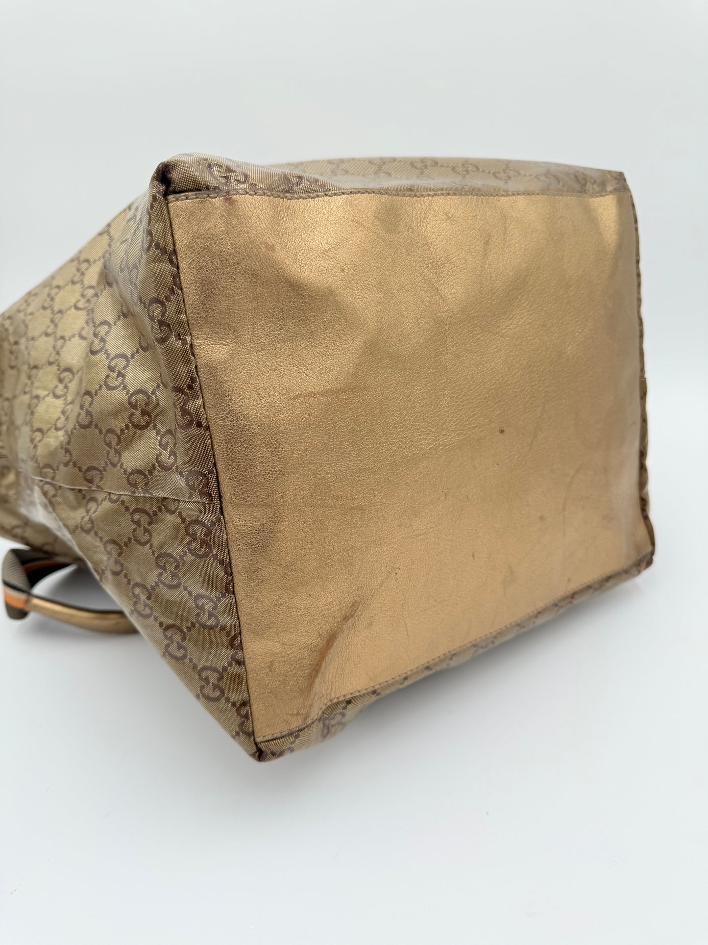 Tote Luxury Designer By Gucci In Gold, Size:Large
