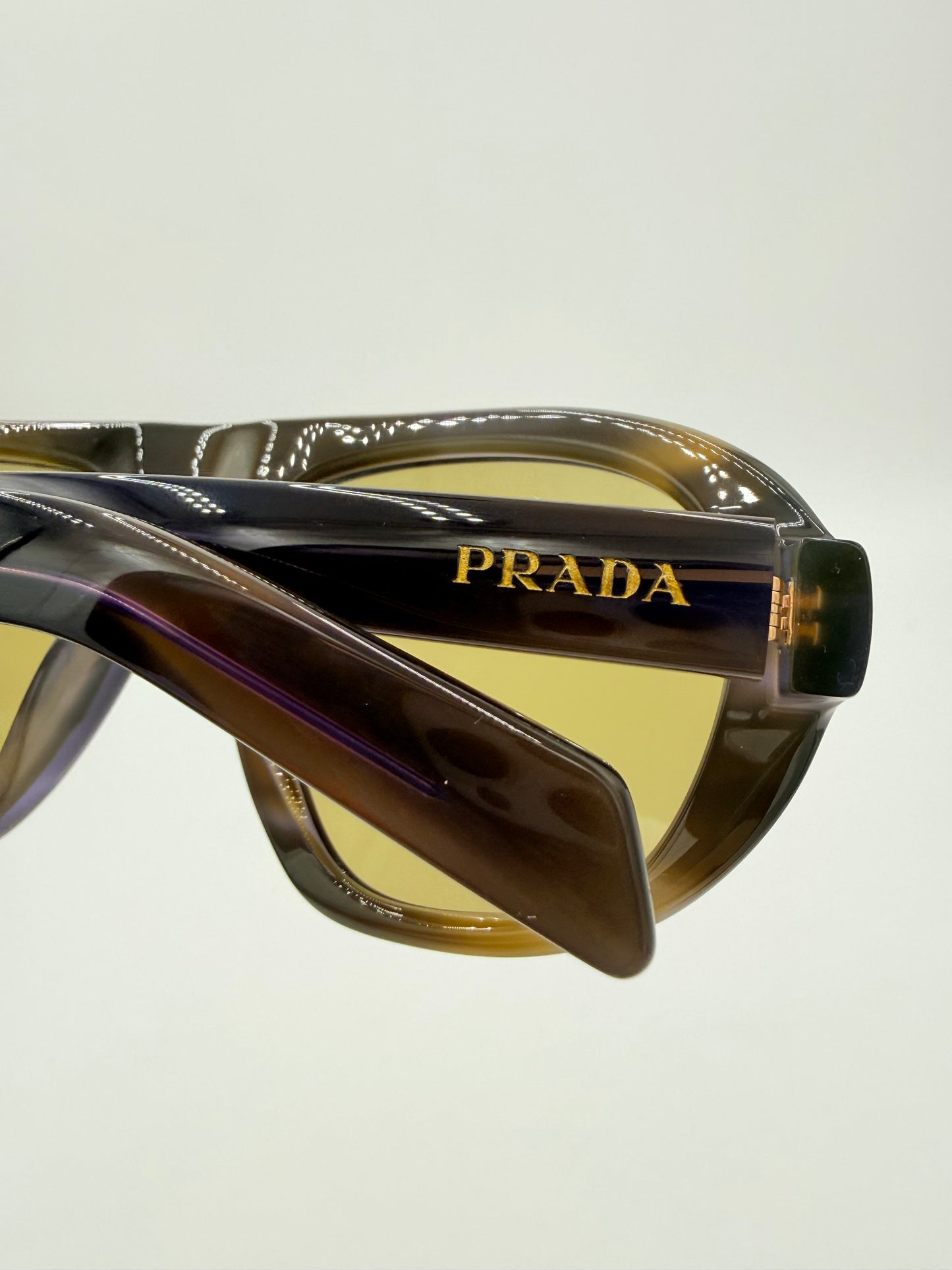 Sunglasses Luxury Designer By Prada In Purple & Tan, Size: