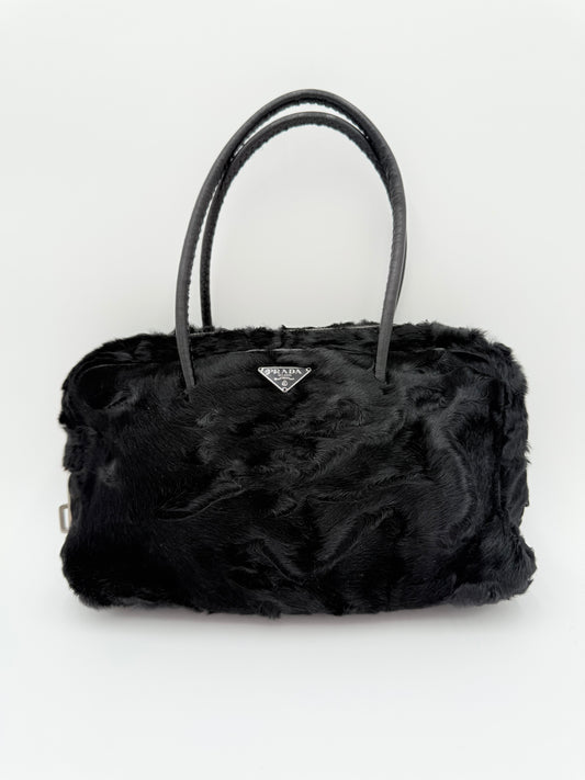 Handbag Luxury Designer By Prada In Black, Size:Small