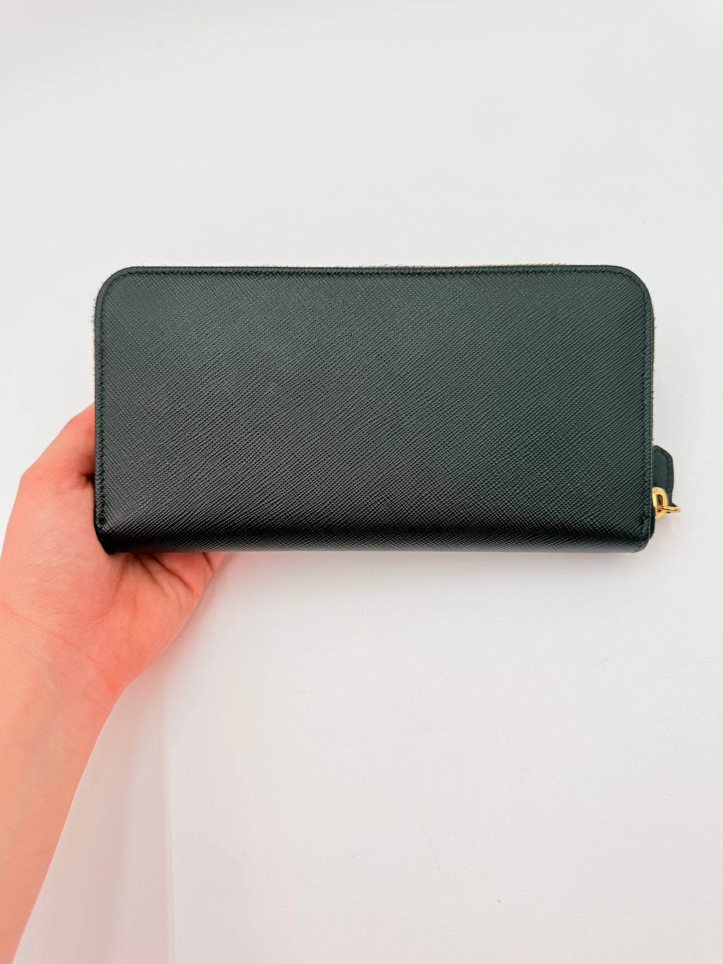 Wallet Luxury Designer By Prada In Black, Size:Medium
