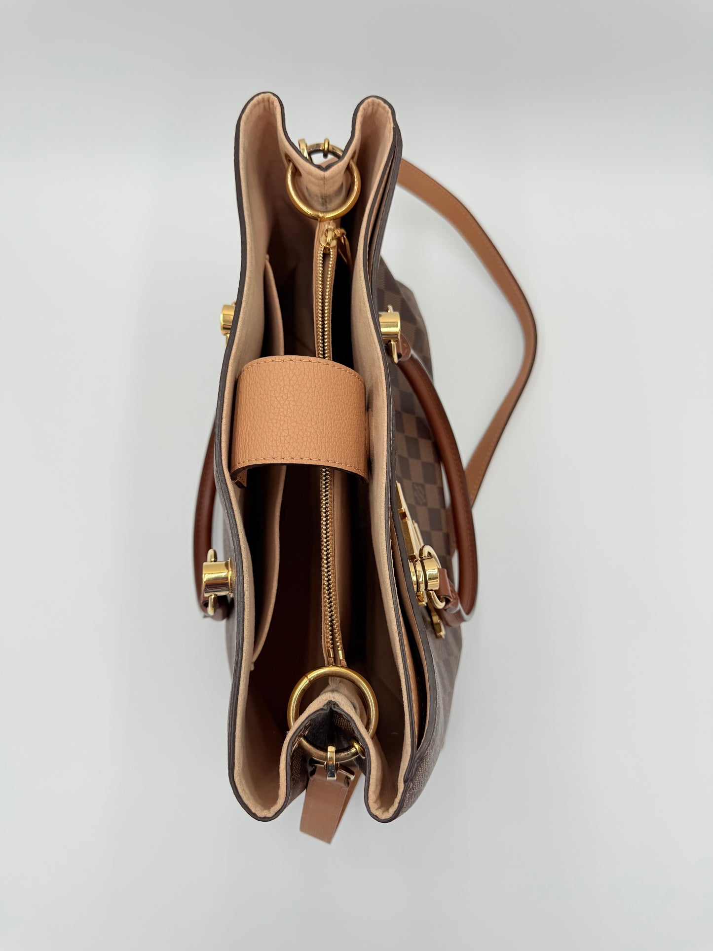 Handbag Luxury Designer By Louis Vuitton In Brown, Size:Medium